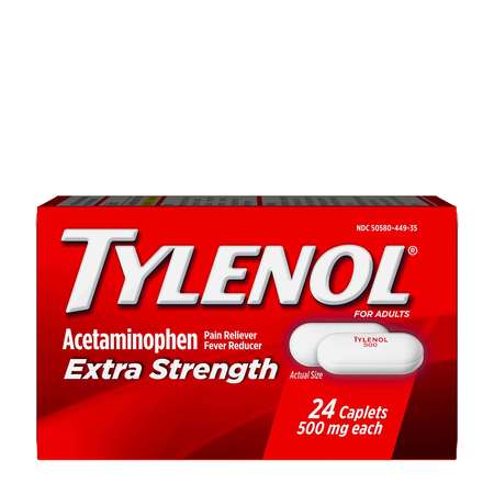 TYLENOL Tylenol Extra Strength Acetaminophen Caplets 24 Caplets, PK72 3044905